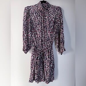 Zadig & Voltaire Pink and Black Leopard Print Dress